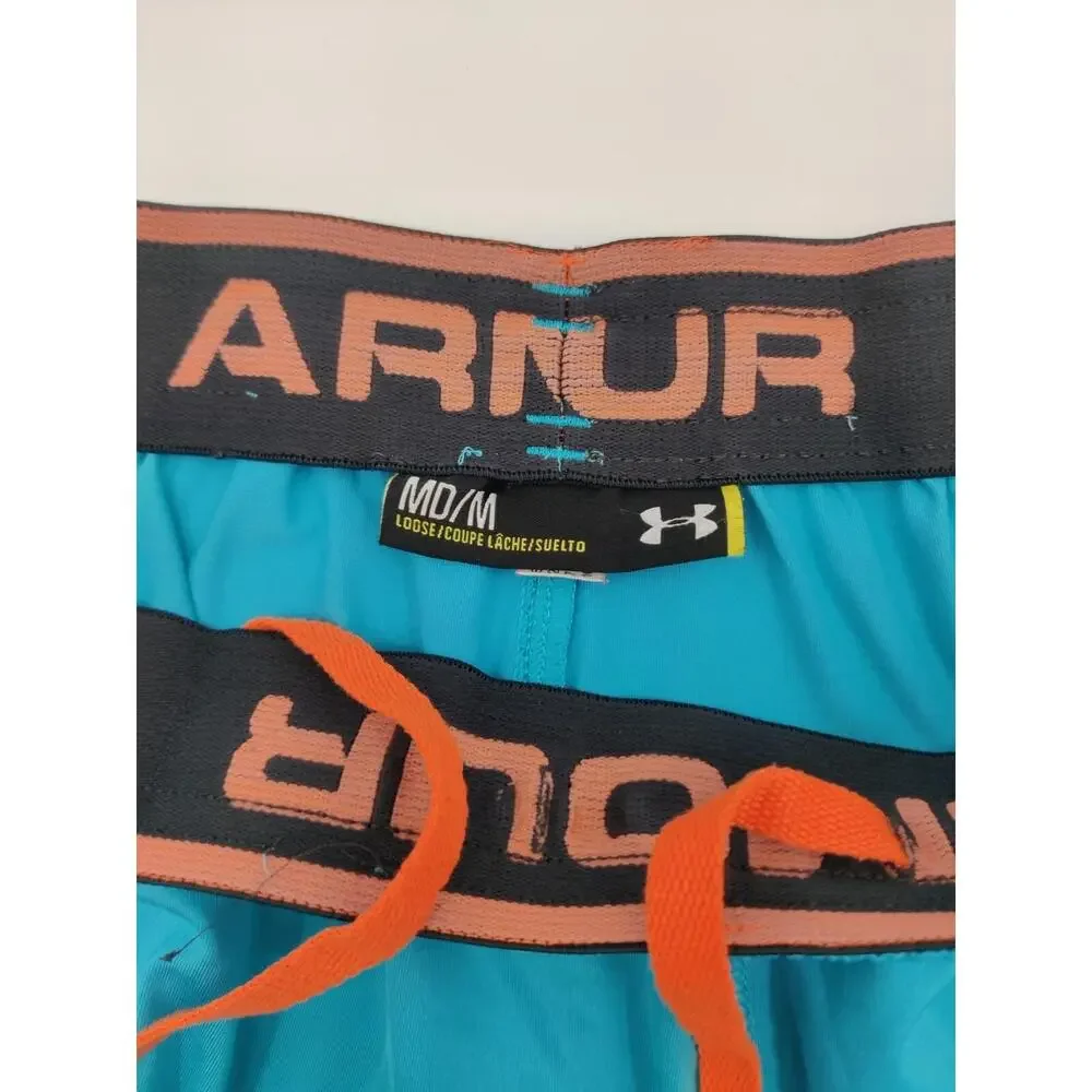 Under Armour Loose Athletic Shorts Mens‎ Size Medium Teal Performance Drawstring